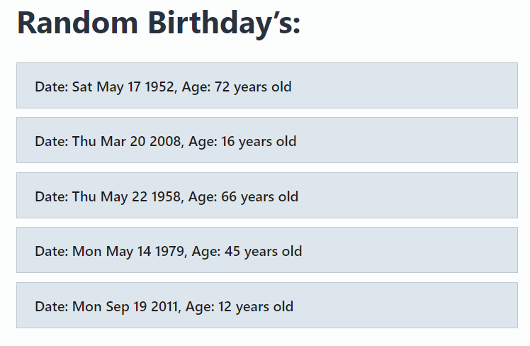 Random Birthday Generator